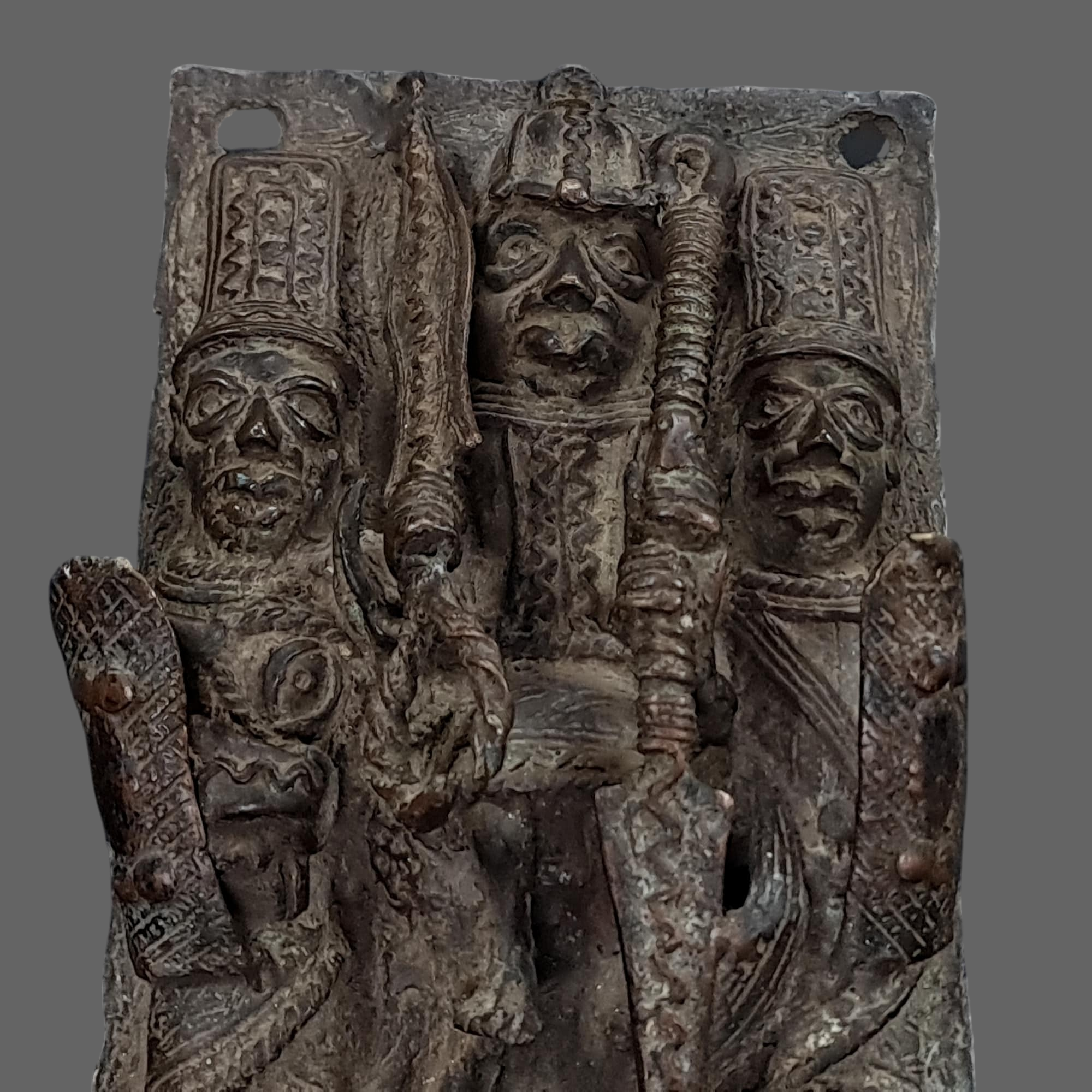 Large Edo Benin Bronze Plaque