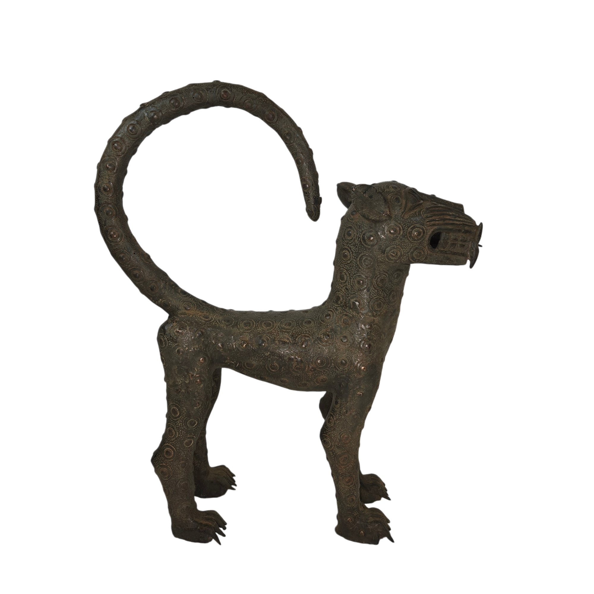Léopard Royal en bronze Edo Queue Haute –Bénin