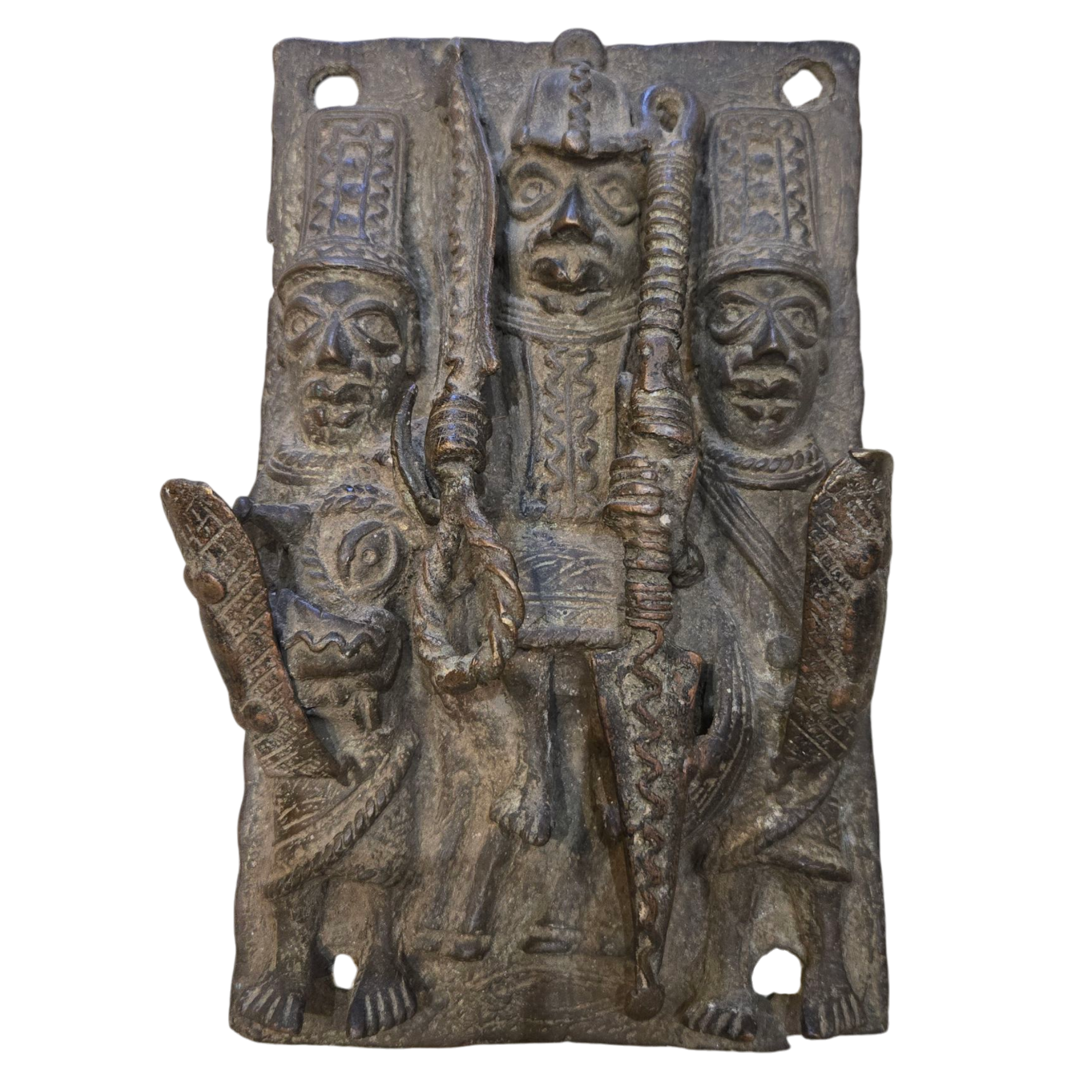 Large Edo Bronze Plaque from the Kingdom of Benin