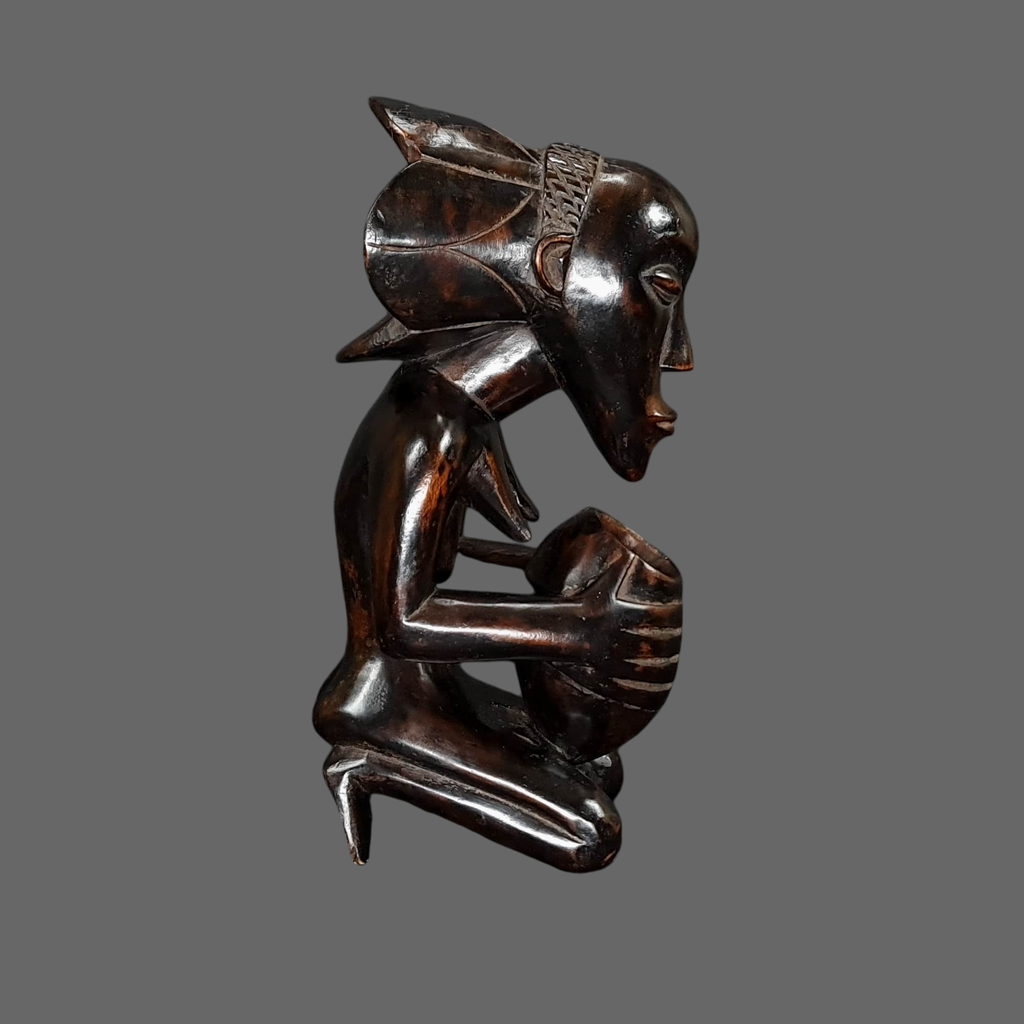 Luba Cup Bearer Statuette from Congo